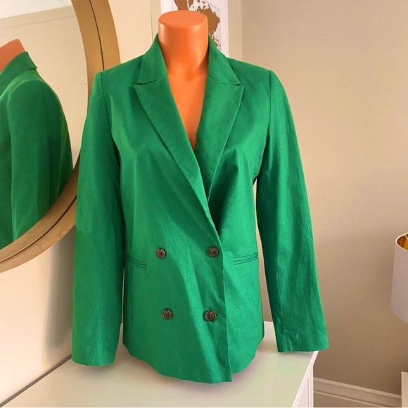 NWT Banana Republic Linen-Blend Blazer - Hula Green - 2 (fits like a 4) - Picture 2 of 4